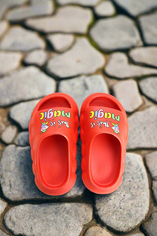Kids Magic Slogan Light Weight "Anit-Skid" EVR Slippers